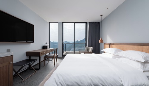 Chambre Double Standard, balcon, vue vallée