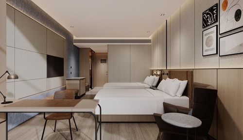 Chambre Supérieure, 2 lits doubles, vue ville