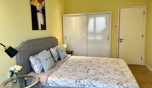 Appartement, balcon, vue ville