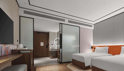 Chambre, 2 lits une place