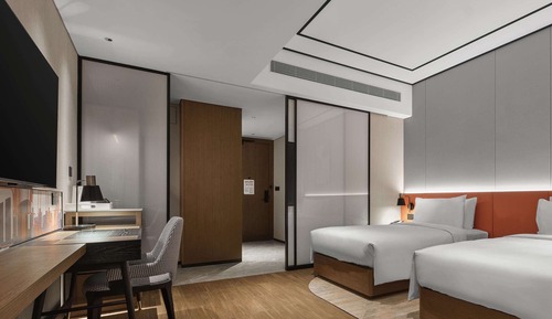 Chambre, 2 lits une place