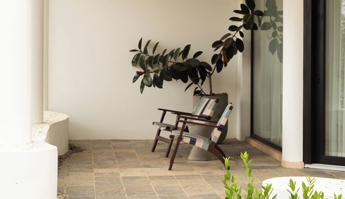 Chambre Double, patio, vue piscine