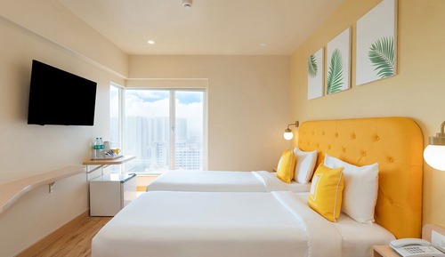 Chambre Standard avec lits jumeaux, vue ville