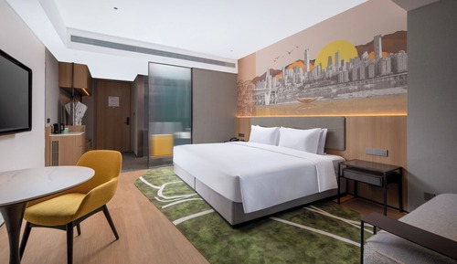 Chambre Premium, 1 très grand lit, vue lac