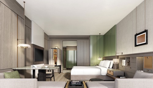 Chambre Standard, 1 très grand lit, accès au salon club