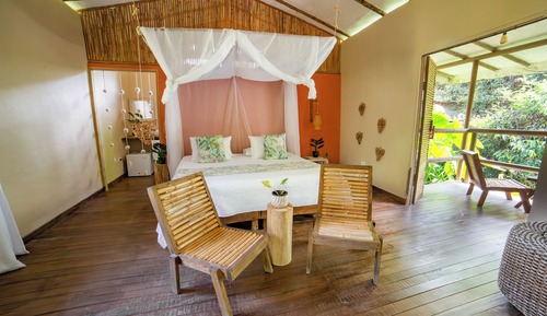 Chambre Double Deluxe, 1 très grand lit, balcon, vue jardin