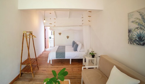 Chambre Double, balcon, vue jardin
