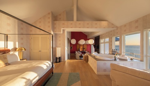 Suite Luxe, 1 très grand lit, cheminée, vue baie (Jacuzzi Orient)