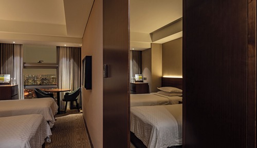 Chambre, 2 lits une place