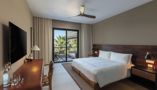 Chambre, 1 très grand lit, vue océan