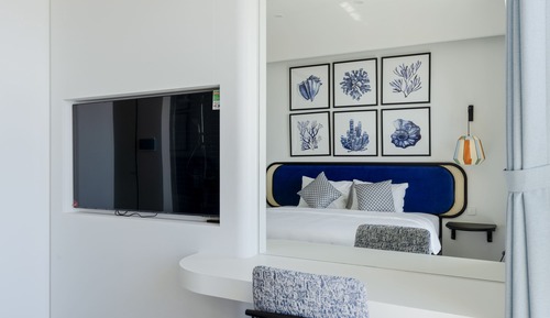 Studio, balcon, vue océan