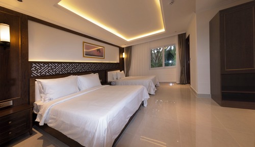 Chambre Familiale avec lits jumeaux, 1 chambre, vue jardin