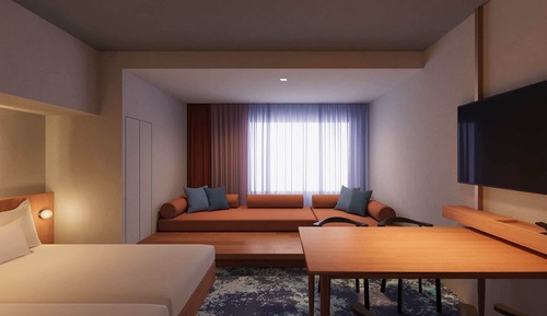 Chambre Quadruple Deluxe, non-fumeurs, vue ville (Western style Room)