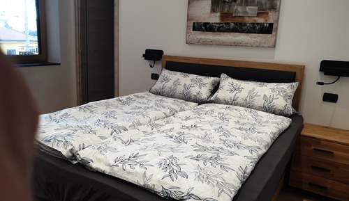 Chambre Triple Deluxe, 1 grand lit et 1 canapé-lit, salle de bains attenante, vue montagne