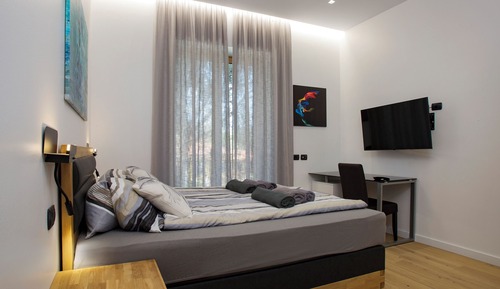 Chambre Double Deluxe, 1 grand lit, balcon, vue montagne