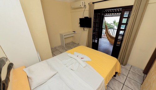 Chambre Double, balcon, vue plage