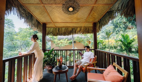 Bungalow Romantique, balcon, vue montagne