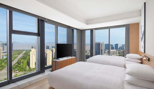 Chambre Standard, 2 lits doubles, vue ville