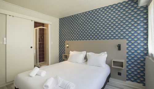 Chambre Double Standard, salle de bains attenante, vue jardin