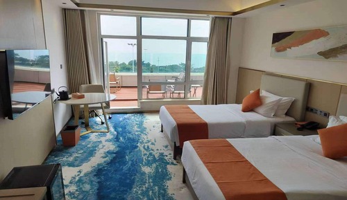 Chambre, 2 lits une place, balcon, vue mer (Elegant)