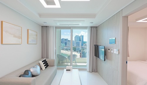 Chambre, vue océan