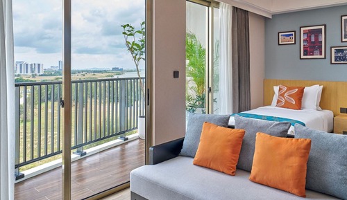 Chambre Deluxe avec lits jumeaux, balcon, vue mer