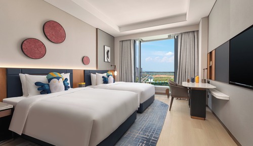 Chambre Standard, 2 lits doubles, vue ville