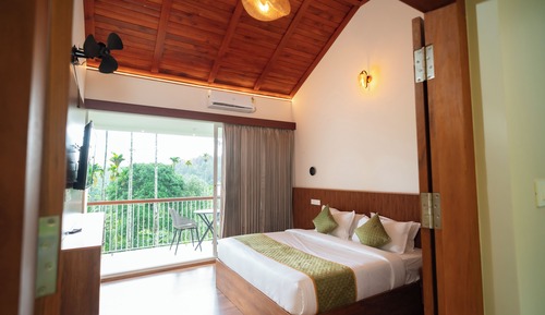 Cottage Classique, vue piscine