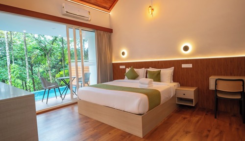 Cottage Deluxe, vue piscine