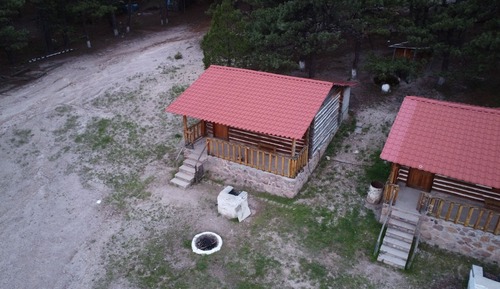 Cabane, patio, vue jardin