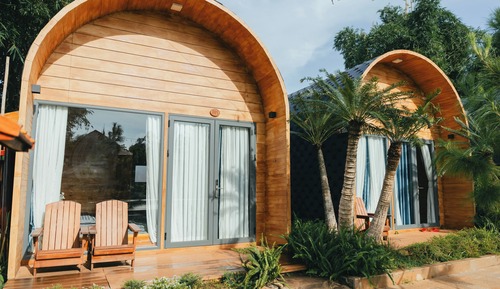 Bungalow, vue piscine