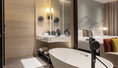 Chambre Standard, 2 lits doubles, vue lac