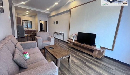 Appartement, balcon, vue montagne