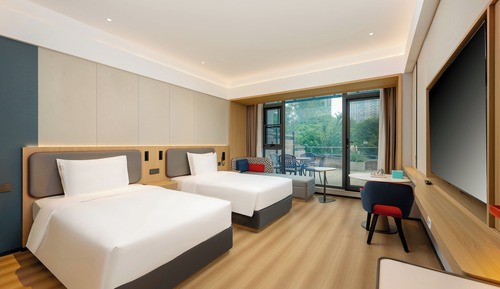Chambre Standard, 2 lits doubles, balcon