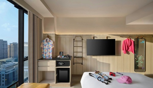 Chambre, 1 grand lit, non-fumeurs, vue ville