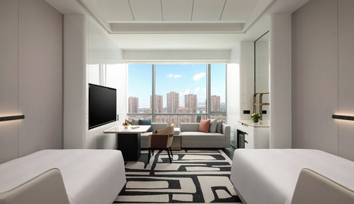 Chambre Standard, 2 lits doubles, vue ville