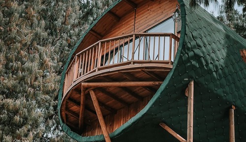 Bungalow Panoramique, balcon, vue lac