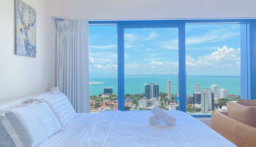Appartement Supérieur, 1 très grand lit et 1 canapé-lit, vue mer
