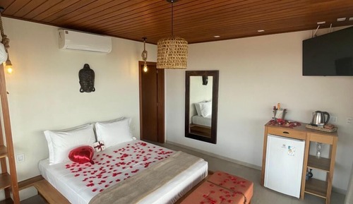 Chambre Double Deluxe, 1 grand lit, balcon, vue mer