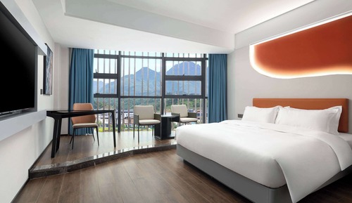 Chambre, 1 très grand lit, non-fumeurs, vue montagne