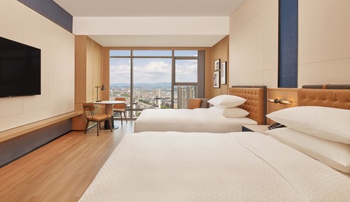 Chambre Supérieure, 2 lits doubles, vue ville