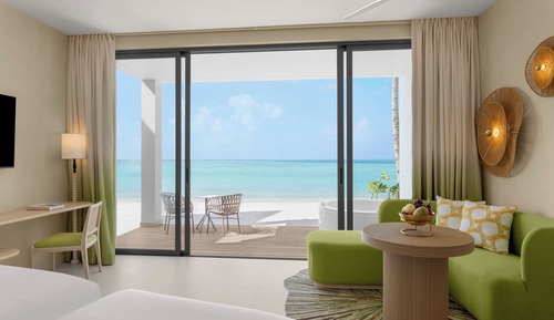 Chambre, baignoire à jets, en front de plage (Mirage, Hollywood Twin)