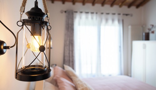 Chambre, 1 grand lit, vue lac