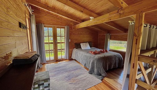 Cabane Confort, véranda, vue montagne
