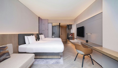 Chambre, 2 lits doubles, non-fumeurs, vue ville