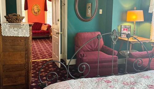 Chambre, 1 grand lit, accessible aux personnes à mobilité réduite, salle de bains privée