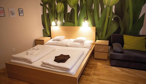 Chambre, vue jardin