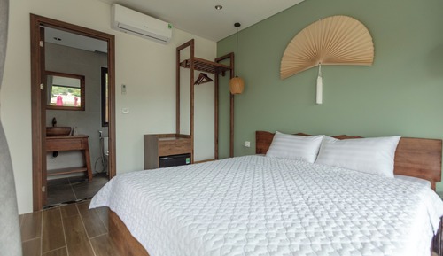 Chambre Double Standard pour 1 personne, vue montagne, côté jardin