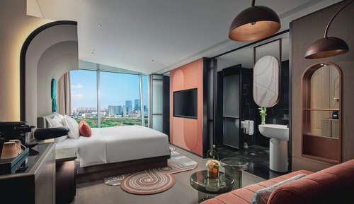 Chambre Premium, 1 très grand lit, vue ville