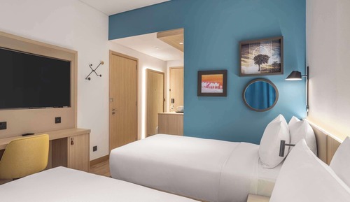 Chambre avec lits jumeaux, 2 lits une place, fumeurs
